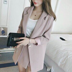 Striped Pink Blazer + Skort Set